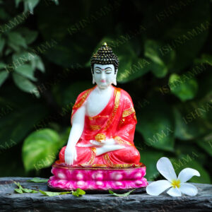 FINE QUALITY POLYRESIN - SITTING BUDDHA-PINK COLOR