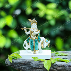 GOLD PLATED WITH STONE WORK - COW KRISHNA
