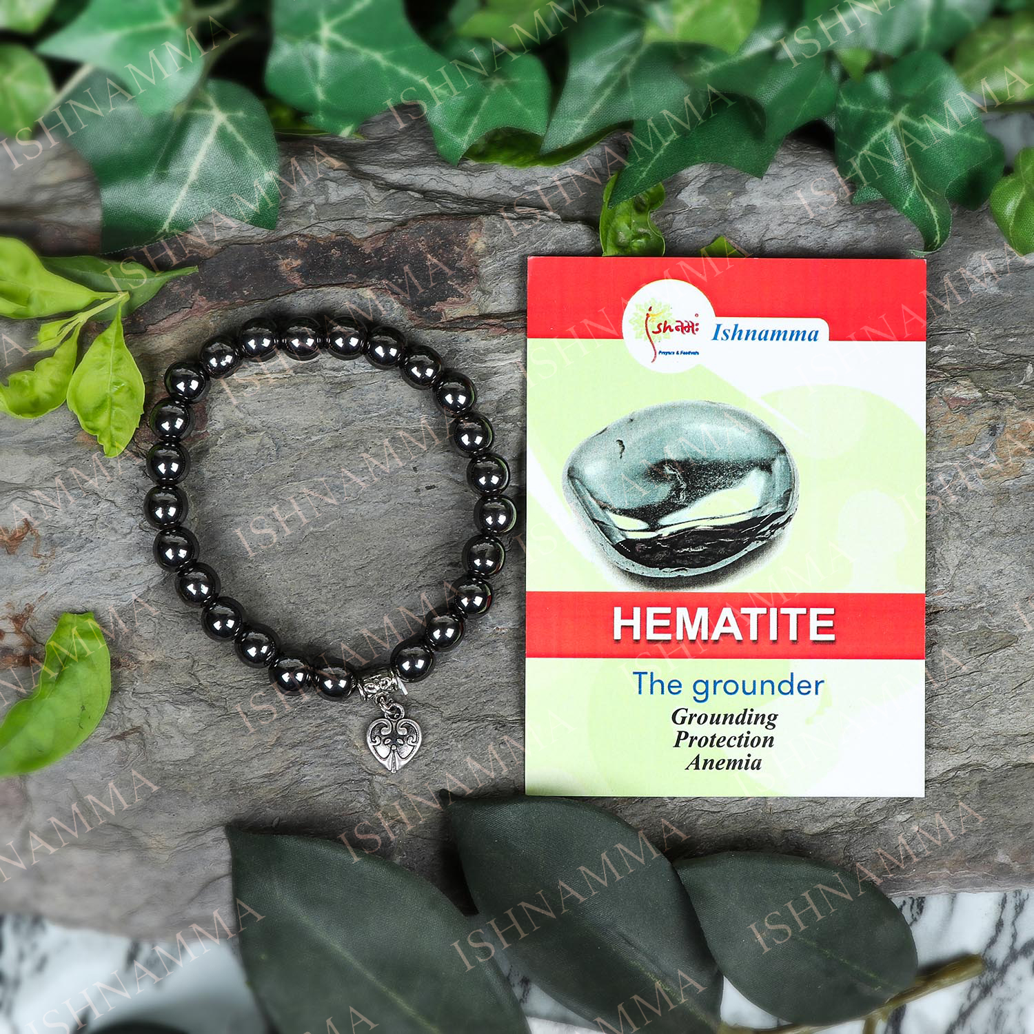 Hematite Golden 8 mm Faceted Bracelet