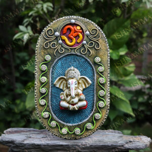 HANGING PLATE WITH OM & GANESH MARBLE DUST