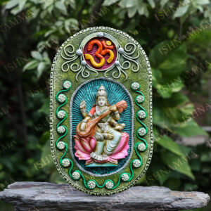 HANGING PLATE WITH OM & SARSWATI MATA MARBLE DUST