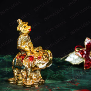 MONKEY ON ELEPHANT WITH GOLD COIN