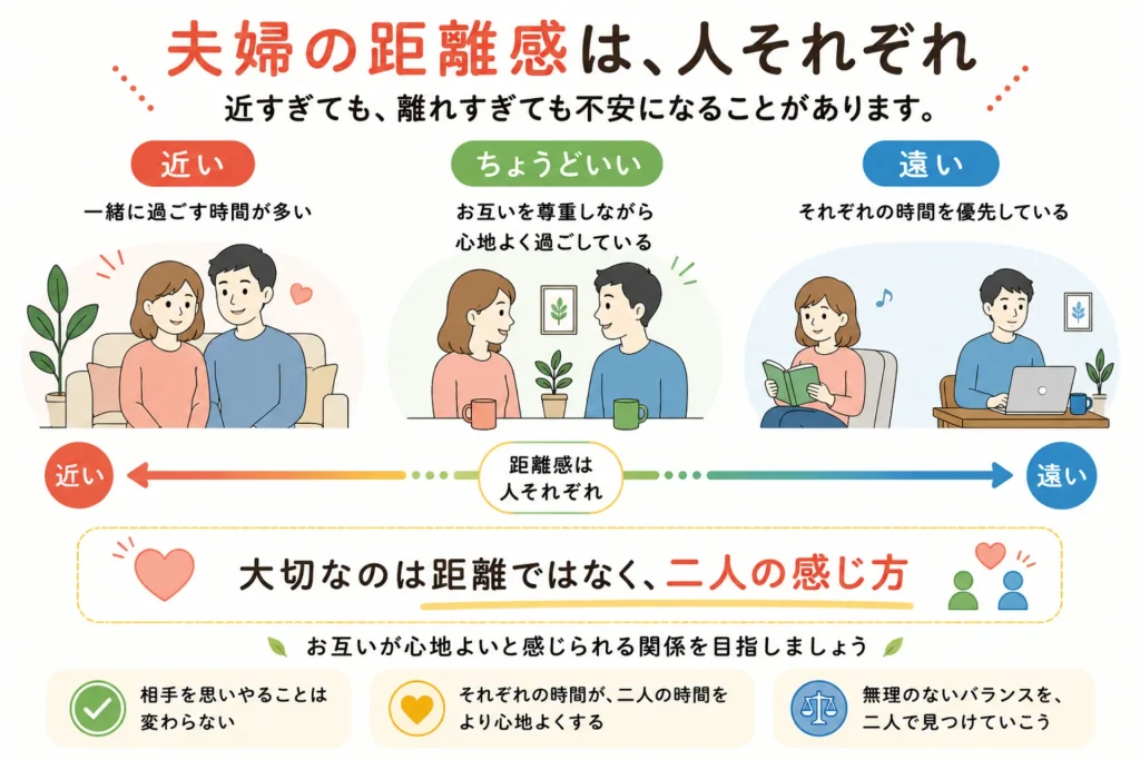 近すぎても離れすぎても不安？夫婦の距離感を考えるヒント